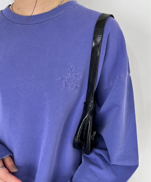 EPIMI E'PIMMY(エピミエピミー)の「ピグメントオーバースウェット(スウェット・レディース・オートミール/パープル/オレンジ/ブラック・MEDIUM)」の4枚目の写真