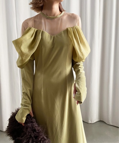 Ameri　UND VELOUR OFF SHOULDER DRESS Ameri（アメリ）の「UND VELOUR OFF SHOULDER DRESS（ワンピース