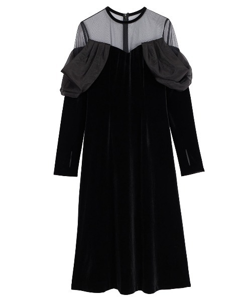 Ameri（アメリ）の「UND VELOUR OFF SHOULDER DRESS（ワンピース