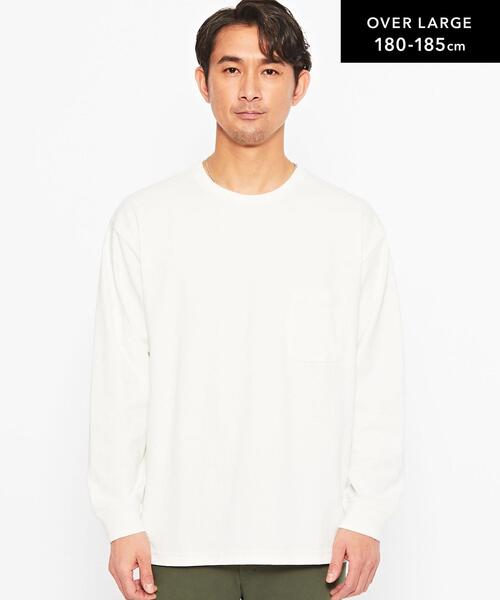 green label relaxing（グリーンレーベルリラクシング）の「ヘビーウェイト クルーネック ロングスリーブ カットソー（Tシャツ/カットソー・メンズ・ベージュ/ホワイト/ライム/ブラック・M/L/S/XL/XXL）」の6枚目の写真