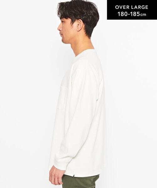 green label relaxing（グリーンレーベルリラクシング）の「ヘビーウェイト クルーネック ロングスリーブ カットソー（Tシャツ/カットソー・メンズ・ベージュ/ホワイト/ライム/ブラック・M/L/S/XL/XXL）」の7枚目の写真