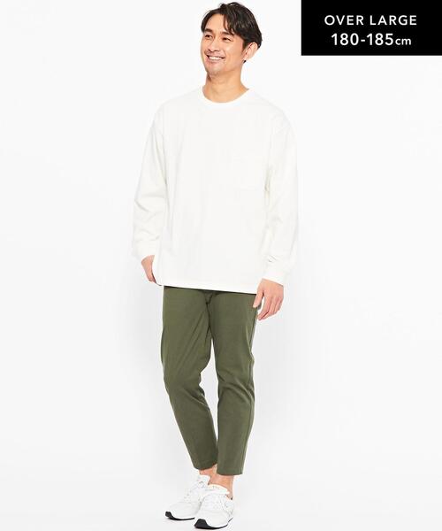 green label relaxing（グリーンレーベルリラクシング）の「ヘビーウェイト クルーネック ロングスリーブ カットソー（Tシャツ/カットソー・メンズ・ベージュ/ホワイト/ライム/ブラック・M/L/S/XL/XXL）」の9枚目の写真