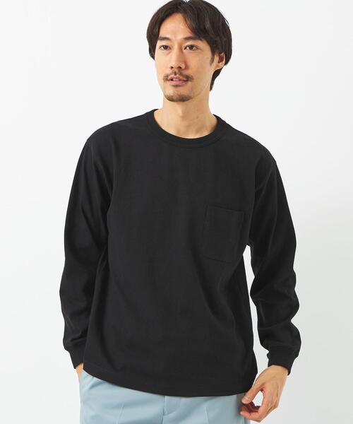 green label relaxing（グリーンレーベルリラクシング）の「ヘビーウェイト クルーネック ロングスリーブ カットソー（Tシャツ/カットソー・メンズ・ベージュ/ホワイト/ライム/ブラック・M/L/S/XL/XXL）」の11枚目の写真