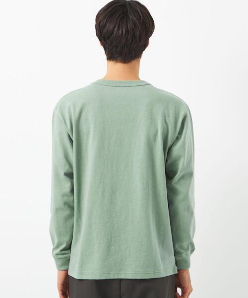 green label relaxing（グリーンレーベルリラクシング）の「ヘビーウェイト クルーネック ロングスリーブ カットソー（Tシャツ/カットソー・メンズ・ベージュ/ホワイト/ライム/ブラック・M/L/S/XL/XXL）」の16枚目の写真