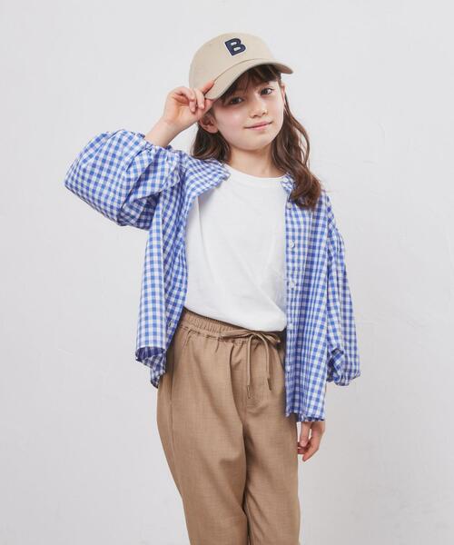 coen（コーエン）の「ギンガムチェックバルーンスリーブブラウス（シャツ/ブラウス・キッズ・ネイビー/ライム・110/130/150）」の18枚目の写真