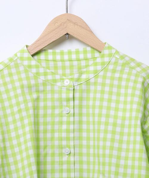coen（コーエン）の「ギンガムチェックバルーンスリーブブラウス（シャツ/ブラウス・キッズ・ネイビー/ライム・110/130/150）」の10枚目の写真
