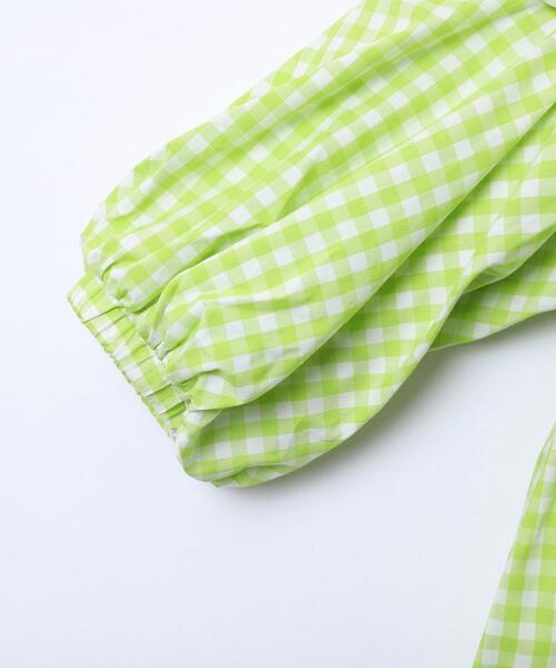 coen（コーエン）の「ギンガムチェックバルーンスリーブブラウス（シャツ/ブラウス・キッズ・ネイビー/ライム・110/130/150）」の8枚目の写真