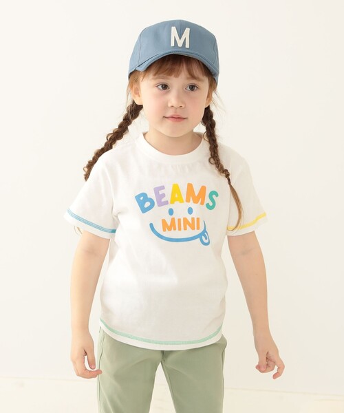 BEAMS mini(ビームスミニ)の「BEAMS mini / スマイル ロゴ Tシャツ 23SS(90~130cm)(Tシャツ/カットソー・キッズ・サックスブルー/オフホワイト/ネイビー/ピンク・100/130/90/120/110)」の6枚目の写真