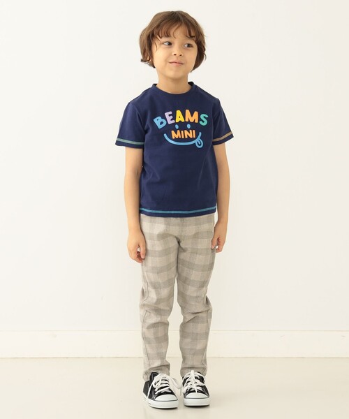 BEAMS mini(ビームスミニ)の「BEAMS mini / スマイル ロゴ Tシャツ 23SS(90~130cm)(Tシャツ/カットソー・キッズ・サックスブルー/オフホワイト/ネイビー/ピンク・100/130/90/120/110)」の10枚目の写真