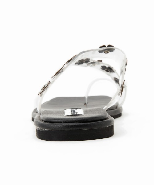 Casselini（キャセリーニ）の「Casselini(キャセリーニ)フラワーモチーフサンダル（サンダル・レディース・ブラック/ホワイト/シルバー・23.5cm/24.5cm/23cm/24cm）」の12枚目の写真