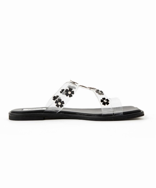 Casselini（キャセリーニ）の「Casselini(キャセリーニ)フラワーモチーフサンダル（サンダル・レディース・ブラック/ホワイト/シルバー・23.5cm/24.5cm/23cm/24cm）」の8枚目の写真