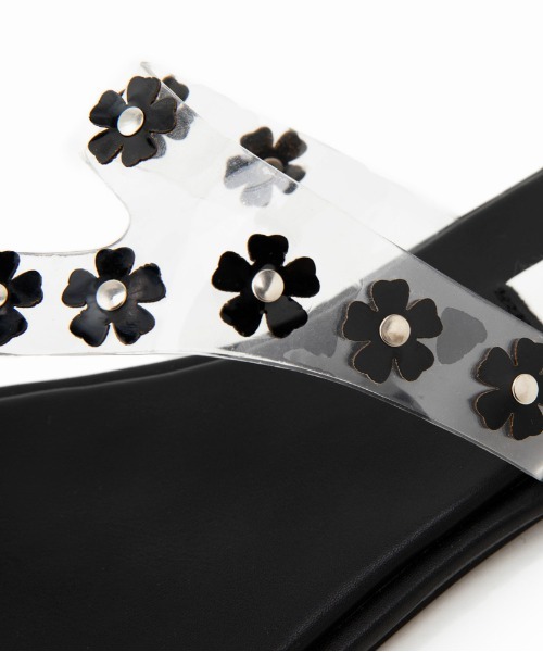 Casselini（キャセリーニ）の「Casselini(キャセリーニ)フラワーモチーフサンダル（サンダル・レディース・ブラック/ホワイト/シルバー・23.5cm/24.5cm/23cm/24cm）」の13枚目の写真