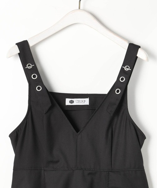 179/WG（イチナナキュウダブルジー）の「アシメプリーツジャンパースカート（ジャンパースカート・レディース・オフホワイト/ブルー/ブラック・MEDIUM）」の21枚目の写真