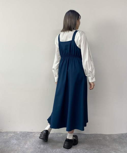 179/WG（イチナナキュウダブルジー）の「アシメプリーツジャンパースカート（ジャンパースカート・レディース・オフホワイト/ブルー/ブラック・MEDIUM）」の12枚目の写真