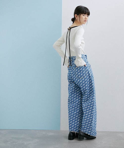 【サステナブル・WEB限定】パイピングネックリブプルオーバー