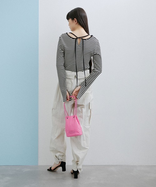 【サステナブル・WEB限定】パイピングネックリブプルオーバー