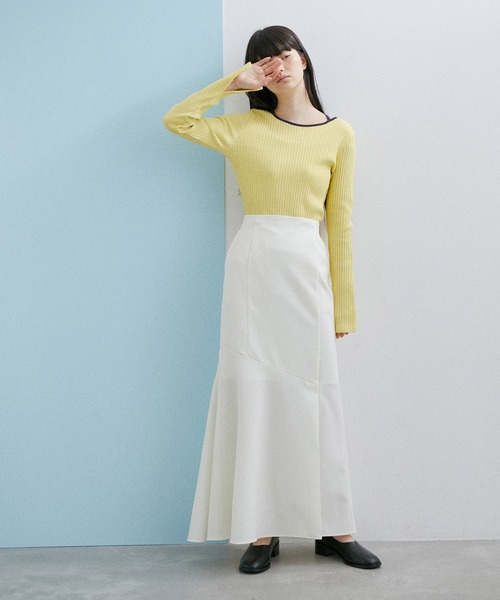 【サステナブル・WEB限定】パイピングネックリブプルオーバー