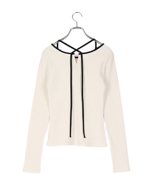 【サステナブル・WEB限定】パイピングネックリブプルオーバー