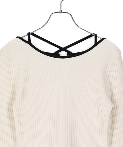 【サステナブル・WEB限定】パイピングネックリブプルオーバー