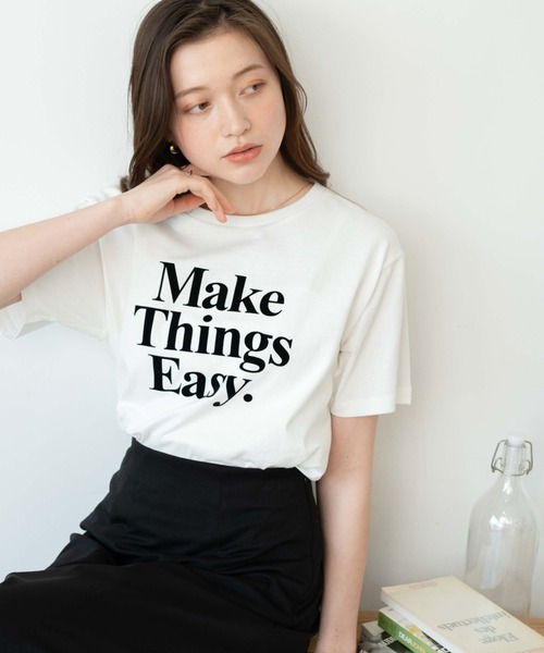 WEGO（ウィゴー）の「WEGO/グラフィックTシャツ（Tシャツ/カットソー・レディース・ホワイト/イエロー/ホワイト系その他/サックスブルー・FREE）」の3枚目の写真