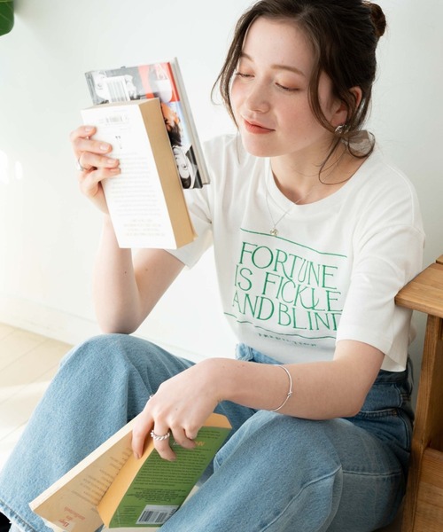 WEGO（ウィゴー）の「WEGO/グラフィックTシャツ（Tシャツ/カットソー・レディース・ホワイト/イエロー/ホワイト系その他/サックスブルー・FREE）」の14枚目の写真