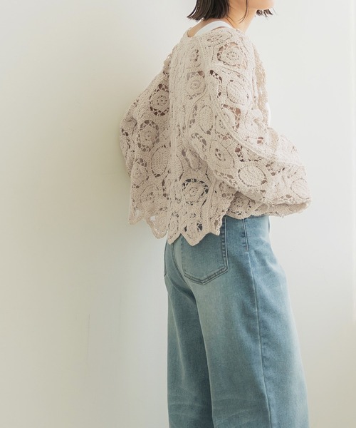 moussy - エクリュ鍵網サマーニットサマーカーディガン ボレロ ZARA エクリュ鍵網サマーニット?サマーカーディガン ボレロ ZARA（THE