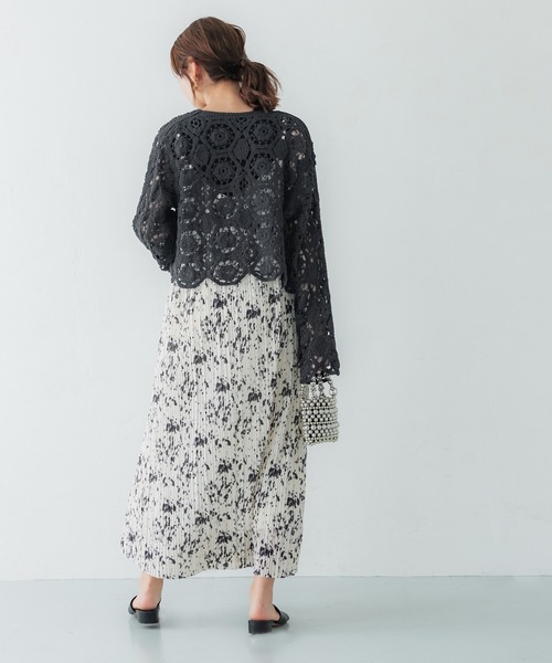 coca（coca）（コカ）の「かぎ編みカーディガン（カーディガン/ボレロ・レディース・アイボリー/チャコール/ブラウン・ONE SIZE）」の12枚目の写真