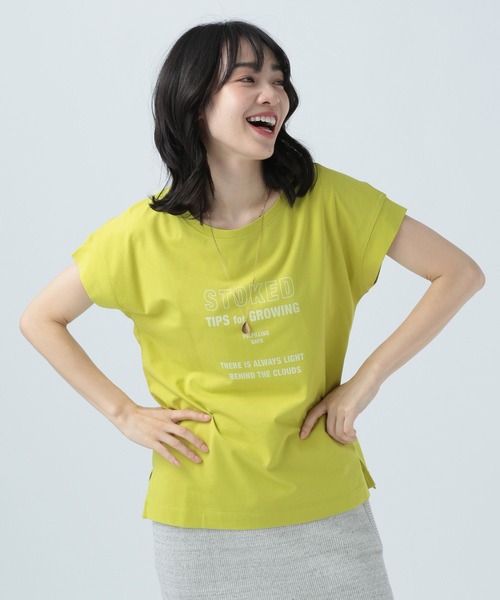 BAYFLOW(ベイフロー)の「アソートロゴT 23SS(Tシャツ/カットソー・レディース・グレイッシュベージュ/ブラック/オフホワイト/フューシャピンク/イエロー/ライトグリーン・SMALL/MEDIUM)」の15枚目の写真