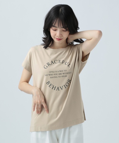 BAYFLOW(ベイフロー)の「アソートロゴT 23SS(Tシャツ/カットソー・レディース・グレイッシュベージュ/ブラック/オフホワイト/フューシャピンク/イエロー/ライトグリーン・SMALL/MEDIUM)」の14枚目の写真