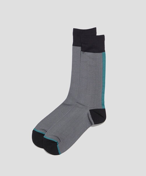 UNITED TOKYO(ユナイテッドトウキョウ)の「LINE BLOCKING SOCKS(ソックス/靴下・メンズ・グレー/ネイビー/ブラック・FREE)」の2枚目の写真