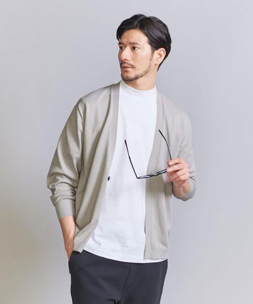 BEAUTY&YOUTH UNITED ARROWS(ビューティーアンドユースユナイテッドアローズ)の「【WEB限定 WARDROBE SMART】KOUKIN リネンミックス 1B カーディガン(カーディガン/ボレロ・メンズ・ダークグレー/ベージュ/ブラック・S/M/L/XL)」の3枚目の写真