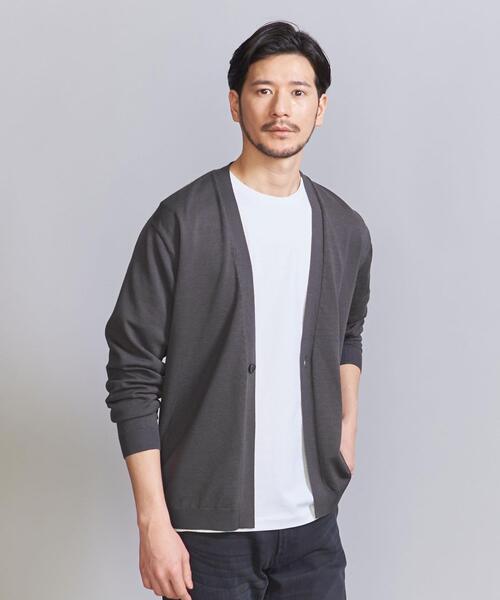BEAUTY&YOUTH UNITED ARROWS(ビューティーアンドユースユナイテッドアローズ)の「【WEB限定 WARDROBE SMART】KOUKIN リネンミックス 1B カーディガン(カーディガン/ボレロ・メンズ・ダークグレー/ベージュ/ブラック・S/M/L/XL)」の2枚目の写真