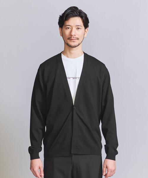 BEAUTY&YOUTH UNITED ARROWS(ビューティーアンドユースユナイテッドアローズ)の「【WEB限定 WARDROBE SMART】KOUKIN リネンミックス 1B カーディガン(カーディガン/ボレロ・メンズ・ダークグレー/ベージュ/ブラック・S/M/L/XL)」の4枚目の写真