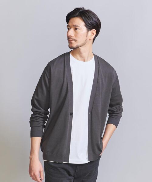 BEAUTY&YOUTH UNITED ARROWS(ビューティーアンドユースユナイテッドアローズ)の「【WEB限定 WARDROBE SMART】KOUKIN リネンミックス 1B カーディガン(カーディガン/ボレロ・メンズ・ダークグレー/ベージュ/ブラック・S/M/L/XL)」の19枚目の写真