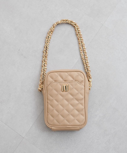 natural couture（ナチュラルクチュール）の「N金具付きキルティングバッグ（ショルダーバッグ・レディース・ブラック/アイボリー/ベージュ・FREE）」の19枚目の写真