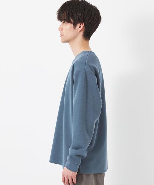 green label relaxing（グリーンレーベルリラクシング）の「T/LI アゼ ノーカラー ロングスリーブ カットソー（Tシャツ/カットソー・メンズ・ライトグレー/ライトブルー/ライトピンク・S/M/L/XL）」の4枚目の写真