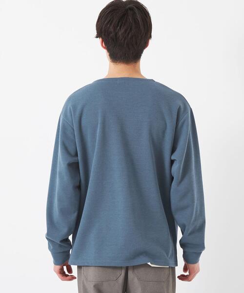 green label relaxing（グリーンレーベルリラクシング）の「T/LI アゼ ノーカラー ロングスリーブ カットソー（Tシャツ/カットソー・メンズ・ライトグレー/ライトブルー/ライトピンク・S/M/L/XL）」の6枚目の写真