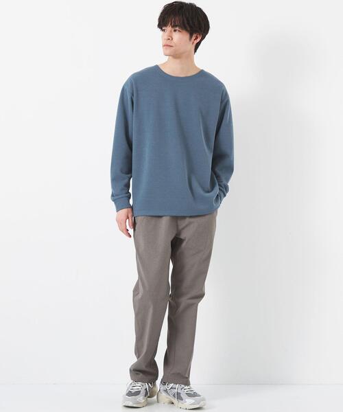 green label relaxing（グリーンレーベルリラクシング）の「T/LI アゼ ノーカラー ロングスリーブ カットソー（Tシャツ/カットソー・メンズ・ライトグレー/ライトブルー/ライトピンク・S/M/L/XL）」の16枚目の写真