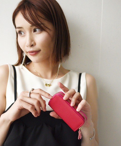 styiro(スタイロ)の「選べる10カラー/牛床革スマートキーケース(キーケース/キーアクセサリー・レディース・ブラック/ターコイズブルー/イエロー/オレンジ/グリーン/ローズ/ブラウン/レッド/コーラルピンク/キャメル・FREE)」の9枚目の写真