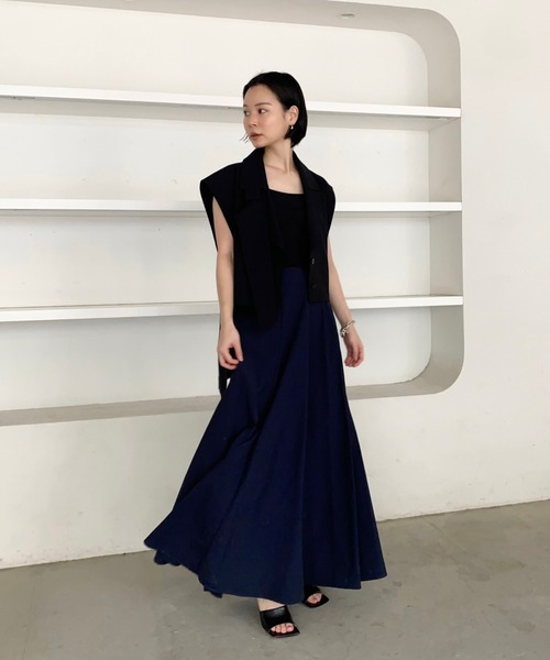 CEL ANSWER（シーイーエルアンサー）の「ナイロンフレアロングスカート（スカート・レディース・ホワイト/ブラック/ネイビー・FREE）」の3枚目の写真