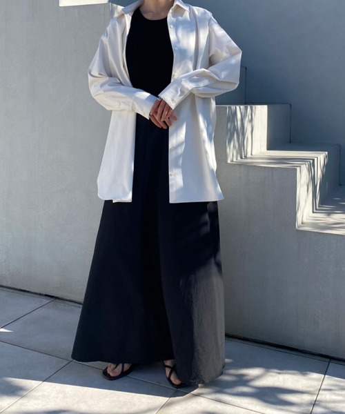 CEL ANSWER（シーイーエルアンサー）の「ナイロンフレアロングスカート（スカート・レディース・ホワイト/ブラック/ネイビー・FREE）」の15枚目の写真