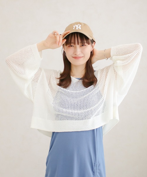 Social GIRL(ソーシャルガール)の「メッシュサマーニットプルオーバー(ニット/セーター・レディース・ブラック/ブルー/オフホワイト/グリーン/グレー・M)」の3枚目の写真