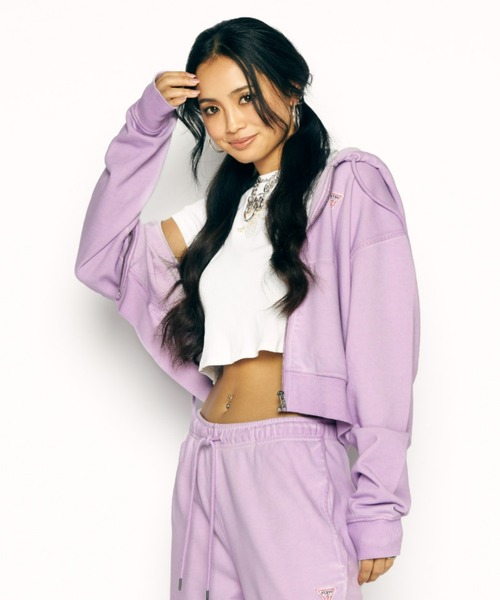 Guess(ゲス)の「GUESS Originals Logo Zip Hoodie パーカー(パーカー・レディース・ブラック/パープル/ライトブルー・X-SMALL/SMALL/MEDIUM/LARGE)」の11枚目の写真