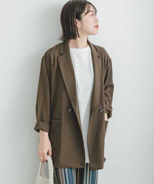 ITEMS URBANRESEARCH(アイテムズ アーバンリサーチ)の「リネンライクジャケット(テーラードジャケット・レディース・モカ/ブラウン・FREE)」の11枚目の写真