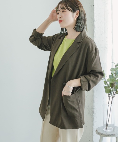 ITEMS URBANRESEARCH(アイテムズ アーバンリサーチ)の「リネンライクジャケット(テーラードジャケット・レディース・モカ/ブラウン・FREE)」の20枚目の写真
