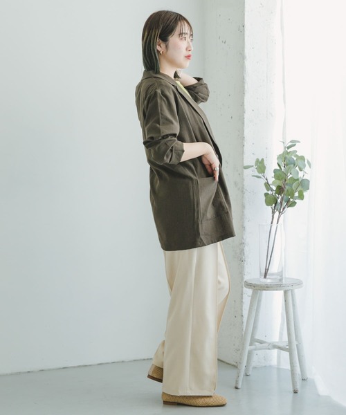 ITEMS URBANRESEARCH(アイテムズ アーバンリサーチ)の「リネンライクジャケット(テーラードジャケット・レディース・モカ/ブラウン・FREE)」の4枚目の写真