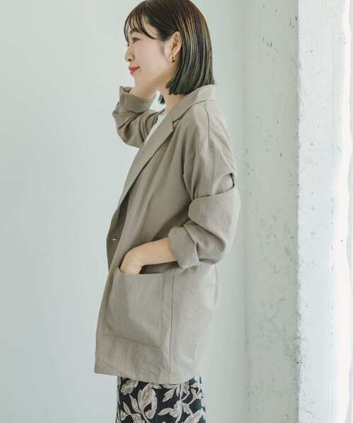 ITEMS URBANRESEARCH(アイテムズ アーバンリサーチ)の「リネンライクジャケット(テーラードジャケット・レディース・モカ/ブラウン・FREE)」の5枚目の写真