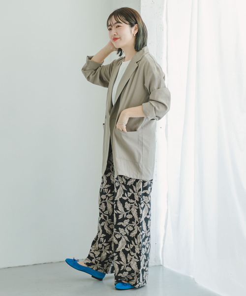 ITEMS URBANRESEARCH(アイテムズ アーバンリサーチ)の「リネンライクジャケット(テーラードジャケット・レディース・モカ/ブラウン・FREE)」の6枚目の写真