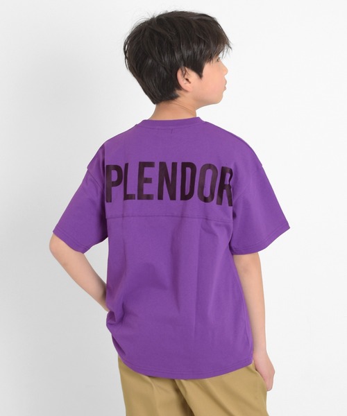 GLAZOS（グラソス）の「【接触冷感】バックロゴプリント半袖Tシャツ（Tシャツ/カットソー・キッズ・パープル/チャコールグレー/ブラック/ブルーグリーン/ベージュ・130cm/140cm/160cm/170cm/150cm）」の5枚目の写真