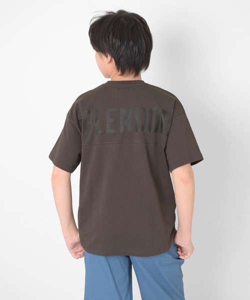 GLAZOS（グラソス）の「【接触冷感】バックロゴプリント半袖Tシャツ（Tシャツ/カットソー・キッズ・パープル/チャコールグレー/ブラック/ブルーグリーン/ベージュ・130cm/140cm/160cm/170cm/150cm）」の3枚目の写真